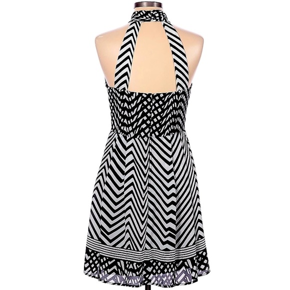 BISOU BISOU Black and White Midi Dress Size 10 - Picture 2 of 3